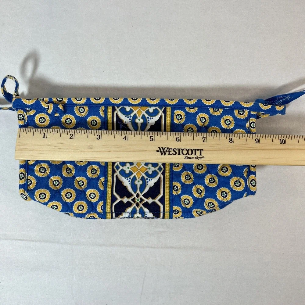 Vera‎ Bradley Riviera Blue Small Bow Zip Cosmetic Bag Retired 2008